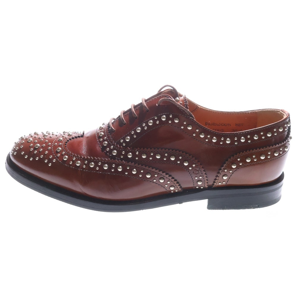 Church's(チャーチ) BURWOOD MET TABAC ポリッシュドバインダー オックスフォードブローグ スタッズ ブラウン DE002 レディース