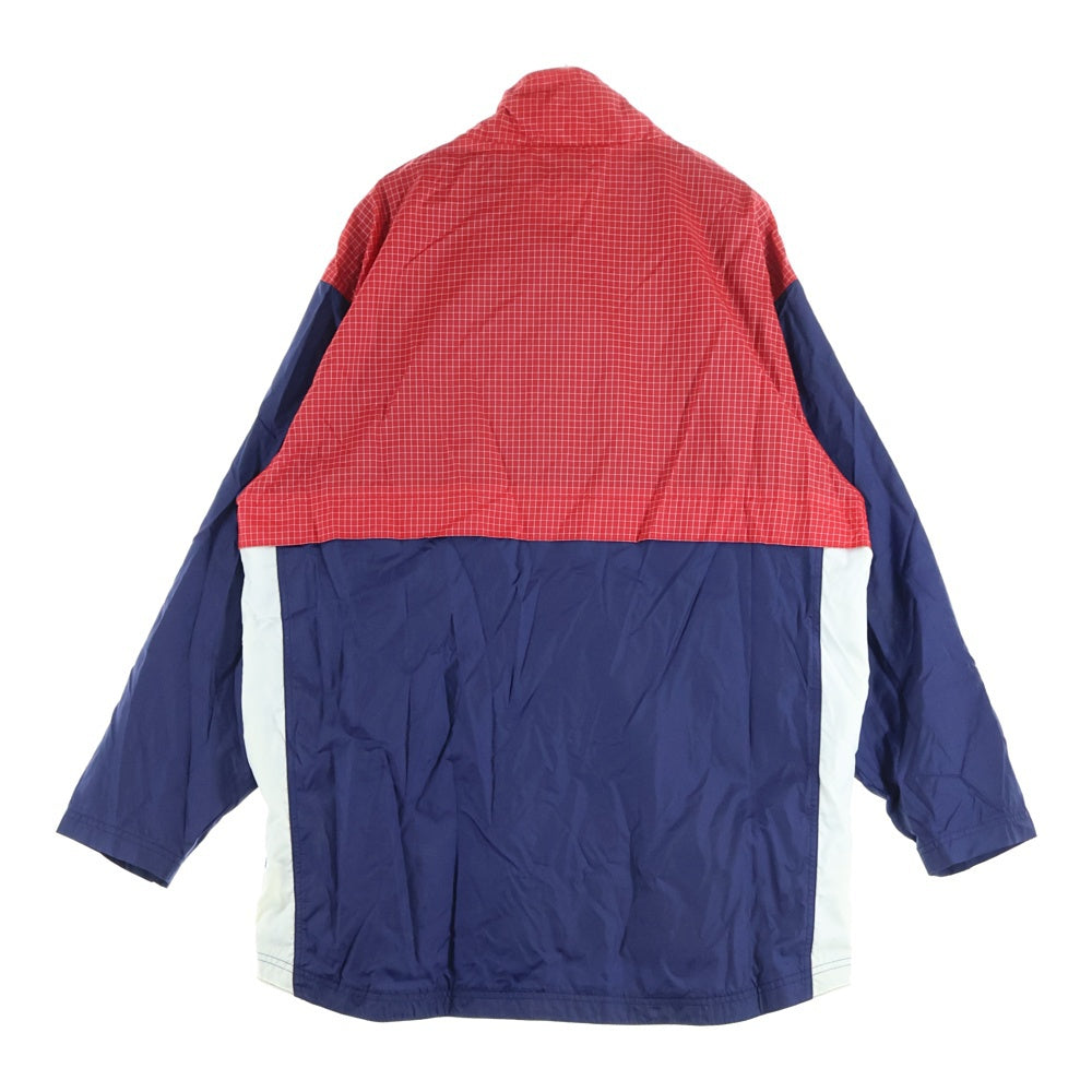 FILA(フィラ) Windbreaker Red White フロントワンポイントロゴ刺繍 ジップアップナイロンジャケット レッド/ホワイト
