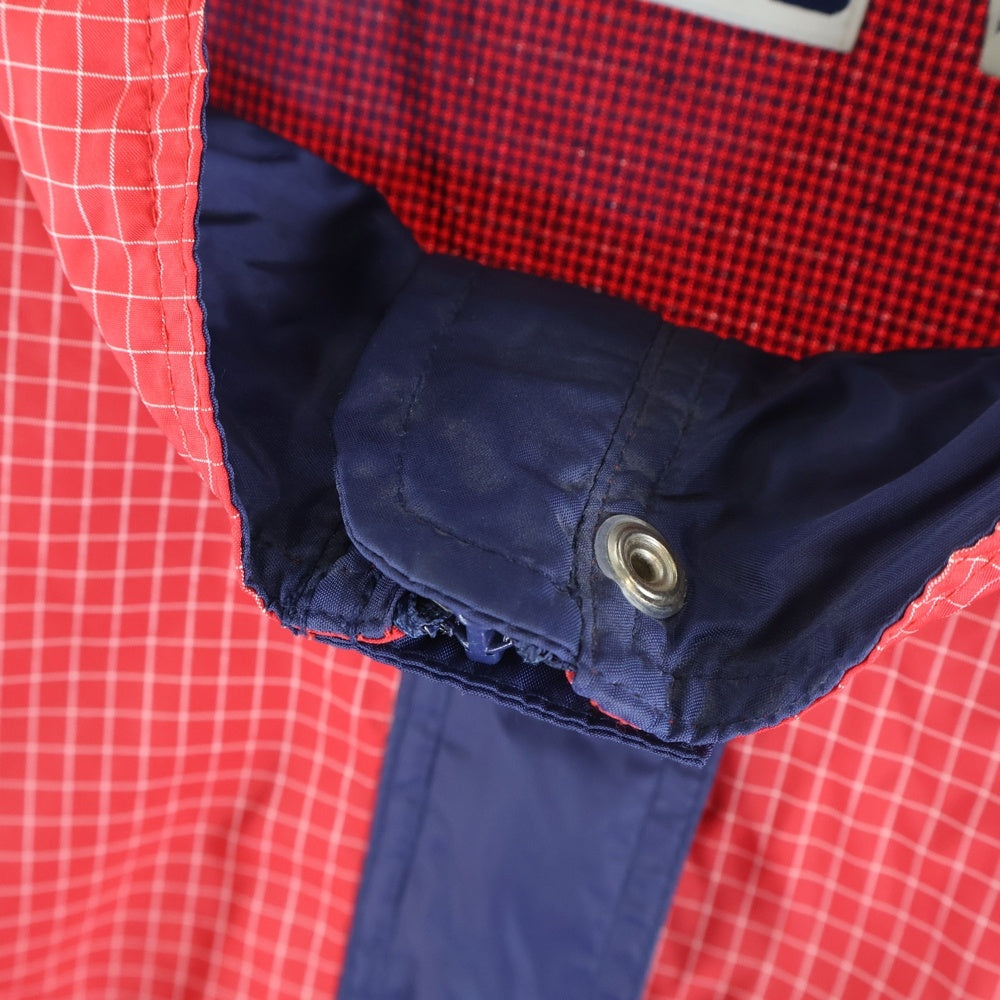 FILA(フィラ) Windbreaker Red White フロントワンポイントロゴ刺繍 ジップアップナイロンジャケット レッド/ホワイト