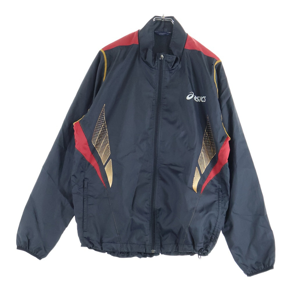 ASICS(アシックス) Nylon Jacket XTW50F フロントロゴナイロンジャケット ウィンドブレーカー ブラック