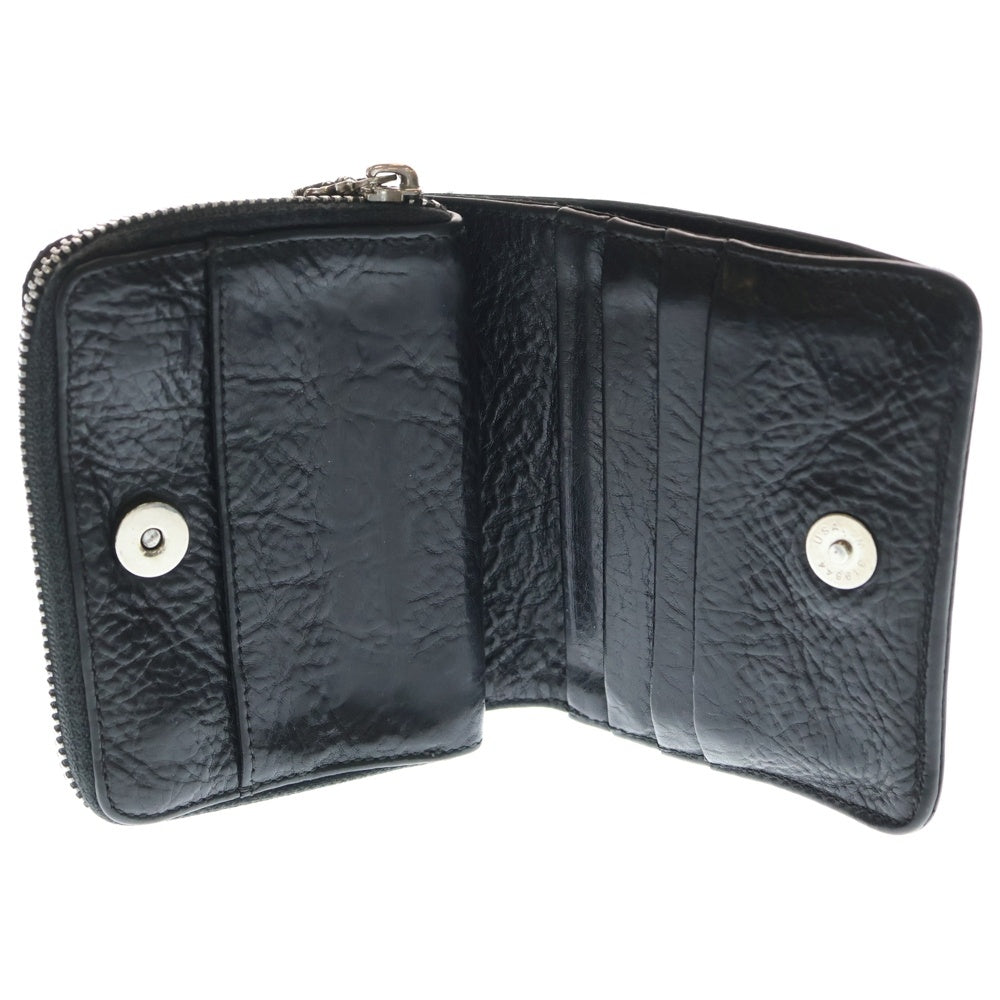 CHROME HEARTS(クロムハーツ) SQ ZIP BILL スクエアジップビル レザーウォレット 財布 ブラック BCA376
