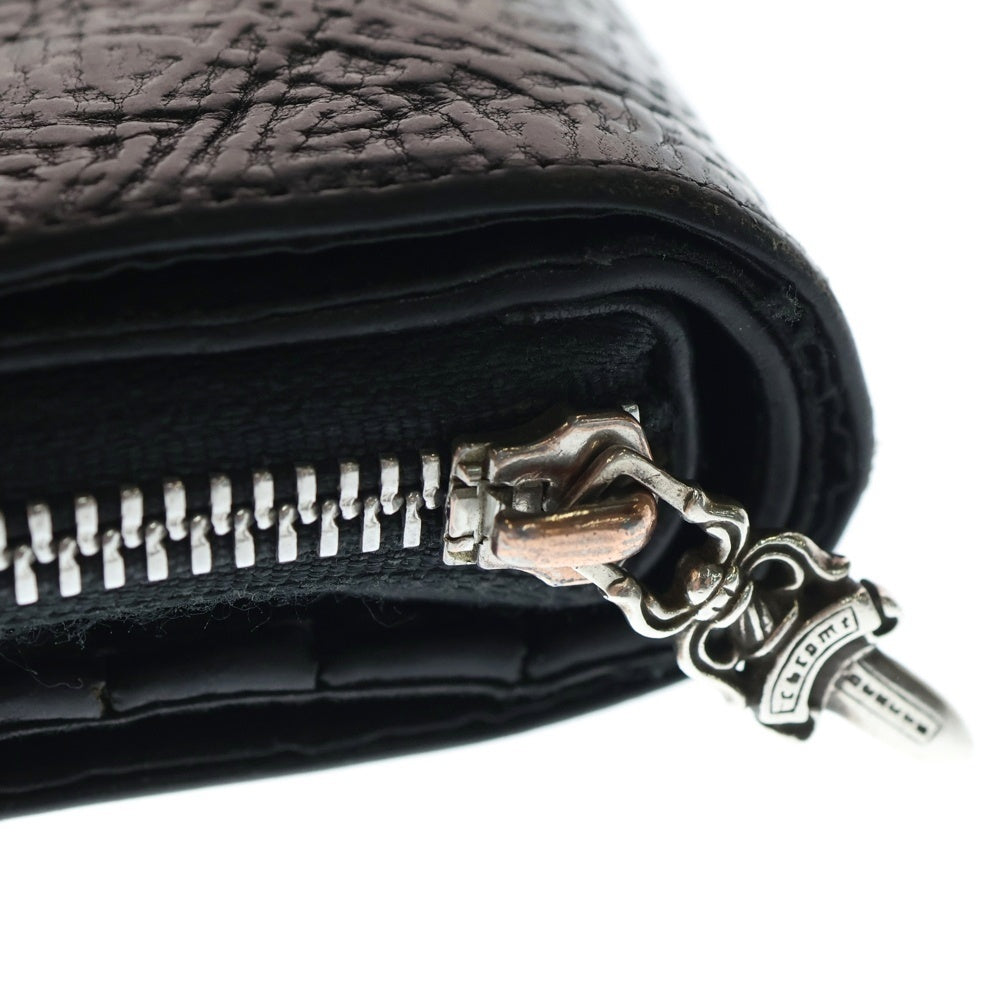 CHROME HEARTS(クロムハーツ) SQ ZIP BILL スクエアジップビル レザーウォレット 財布 ブラック BCA376