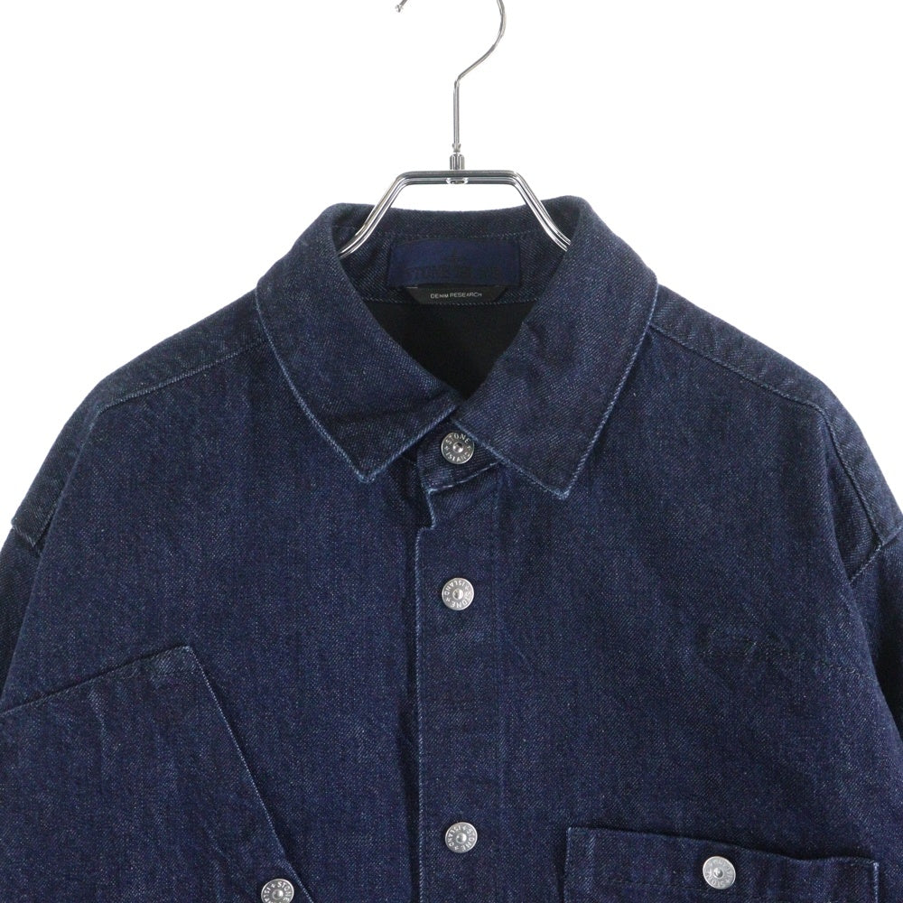STONE ISLAND(ストーンアイランド) 25AW Denim Shirts K2S151100008 袖ロゴワッペン デニム長袖シャツ デニムジャケット インディゴ