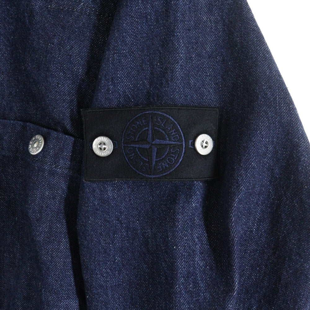 STONE ISLAND(ストーンアイランド) 25AW Denim Shirts K2S151100008 袖ロゴワッペン デニム長袖シャツ デニムジャケット インディゴ