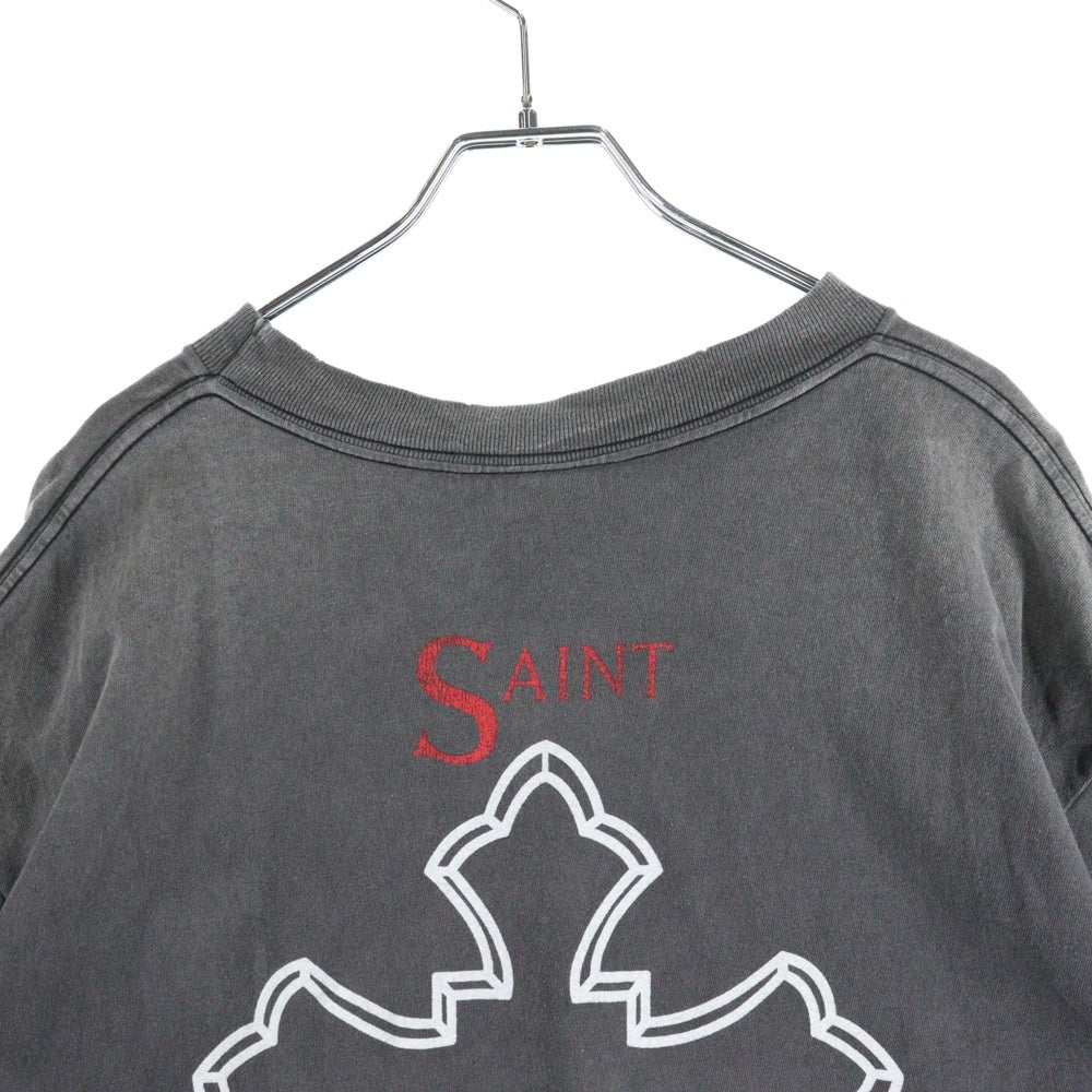 SAINT MICHAEL(セントマイケル) 25SS×2PAC 2PC SS TEE SM-HR8-0000-C14 2パック ヴィンテージ加工プリント半袖Tシャツ ブラック