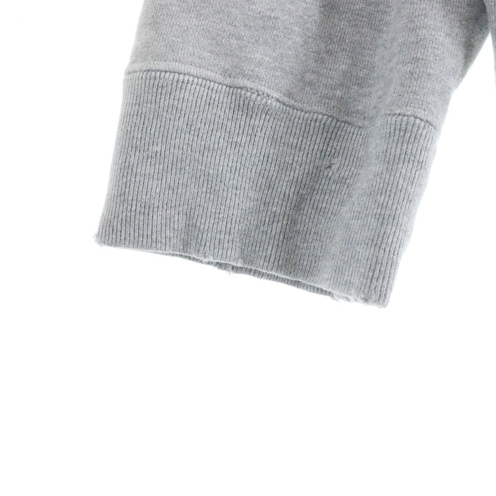 Needles(ニードルス) DECONSTRUCTED SWEATSHIRT-FRENCHTERRY RW336 刺繍ロゴ ダメージ加工 クルーネック長袖スウェットトレーナー グレー