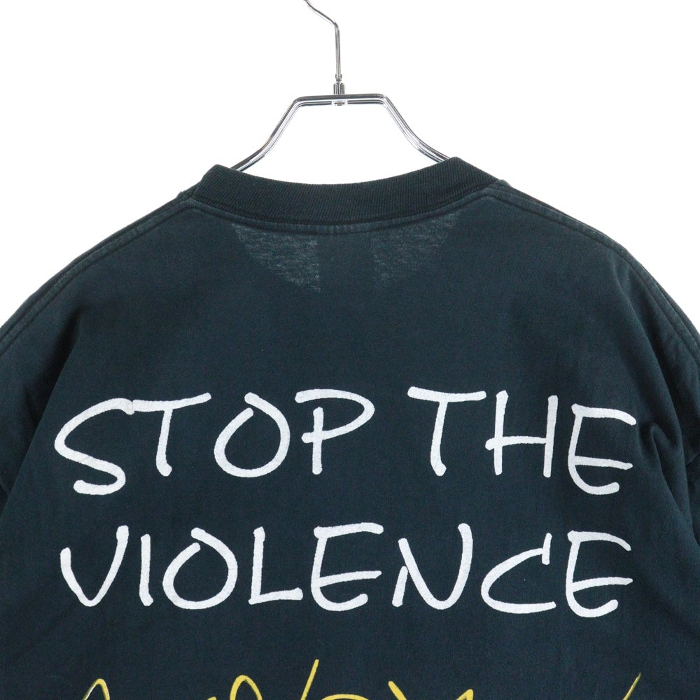 VINTAGE(ヴィンテージ) 90s 2PAC STOP THE VIOLENCE JERZEESタグ 両面プリントクルーネック半袖Tシャツカットソー ダークグリーン