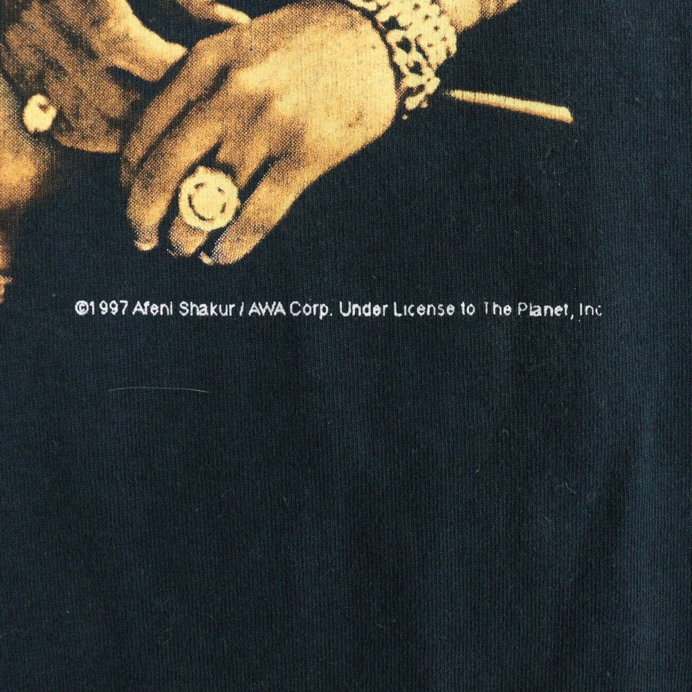 VINTAGE(ヴィンテージ) 90s 2PAC STOP THE VIOLENCE JERZEESタグ 両面プリントクルーネック半袖Tシャツカットソー ダークグリーン
