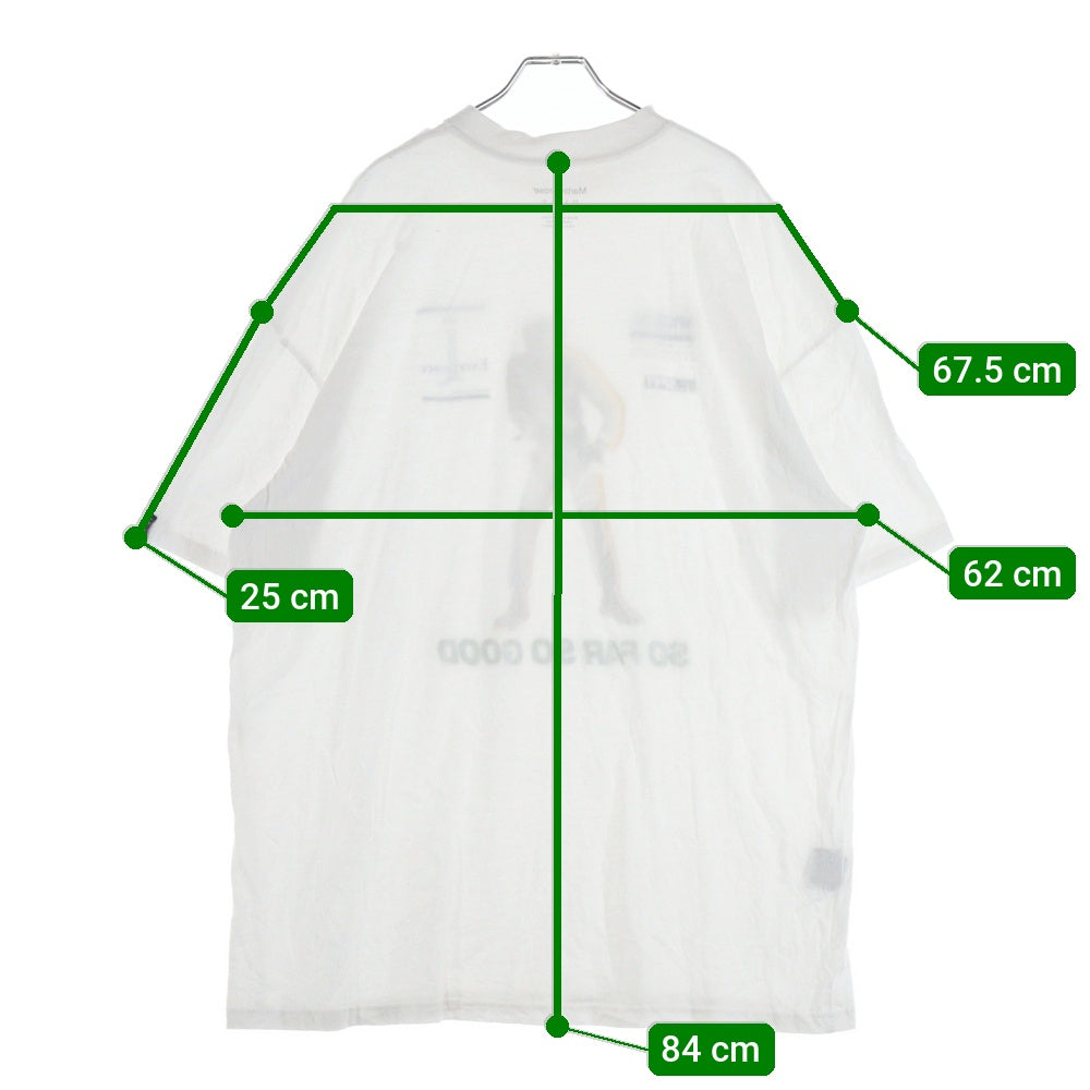 MARTINE ROSE(マーティンローズ) OVERSIZED T-SH EXCEL オーバーサイズ フロントプリント クルーネック半袖Tシャツカットソー ホワイト