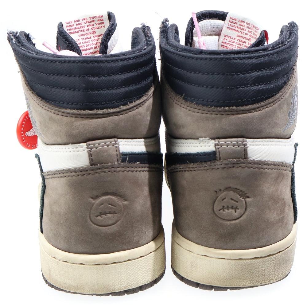 NIKE(ナイキ) ×TRAVIS SCOTT AIR JORDAN 1 RETRO HIGH OG TS SP CD4487-100 トラヴィススコット エアジョーダン1 ハイカットスニーカー ブラウン/ホワイト US9.5/27.5cm