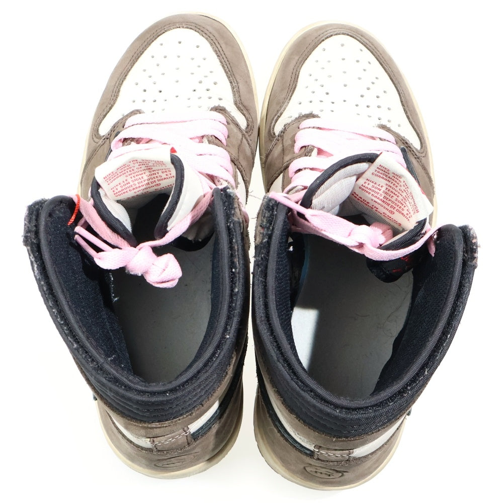 NIKE(ナイキ) ×TRAVIS SCOTT AIR JORDAN 1 RETRO HIGH OG TS SP CD4487-100 トラヴィススコット エアジョーダン1 ハイカットスニーカー ブラウン/ホワイト US9.5/27.5cm