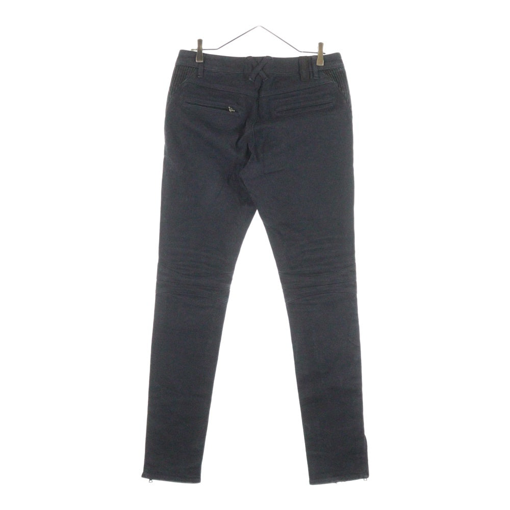 ISAMU KATAYAMA BACKLASH(イサムカタヤマバックラッシュ) Stretch Leather Denim Pants 1356-10 ストレッチ レザー ストレートデニムパンツ ブラック