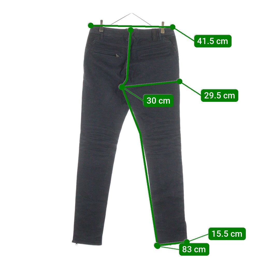 ISAMU KATAYAMA BACKLASH(イサムカタヤマバックラッシュ) Stretch Leather Denim Pants 1356-10 ストレッチ レザー ストレートデニムパンツ ブラック