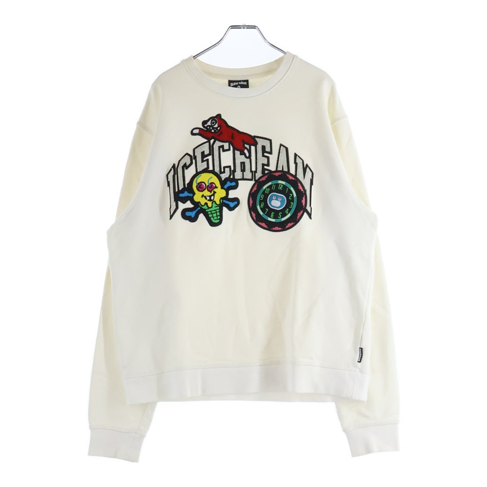 ICE CREAM(アイスクリーム) CUNNINGHAM CREW NECK SWEATSHIRT 491-7307 カニングハム クルーネックスウェットトレーナー ホワイト