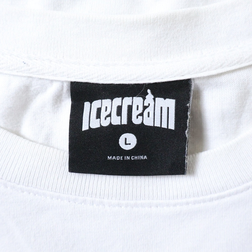 ICE CREAM(アイスクリーム) SKULL T-SHIRT 491-2207 スカルプリント クルーネックス半袖Tシャツカットソー ホワイト