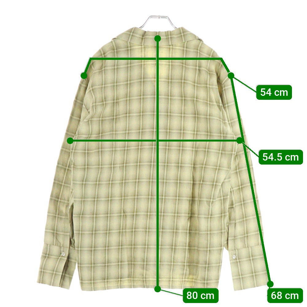 Sefr(セファ) 25SS Ignacio Check Shirt チェック柄オーバーサイズ 長袖シャツ グリーン