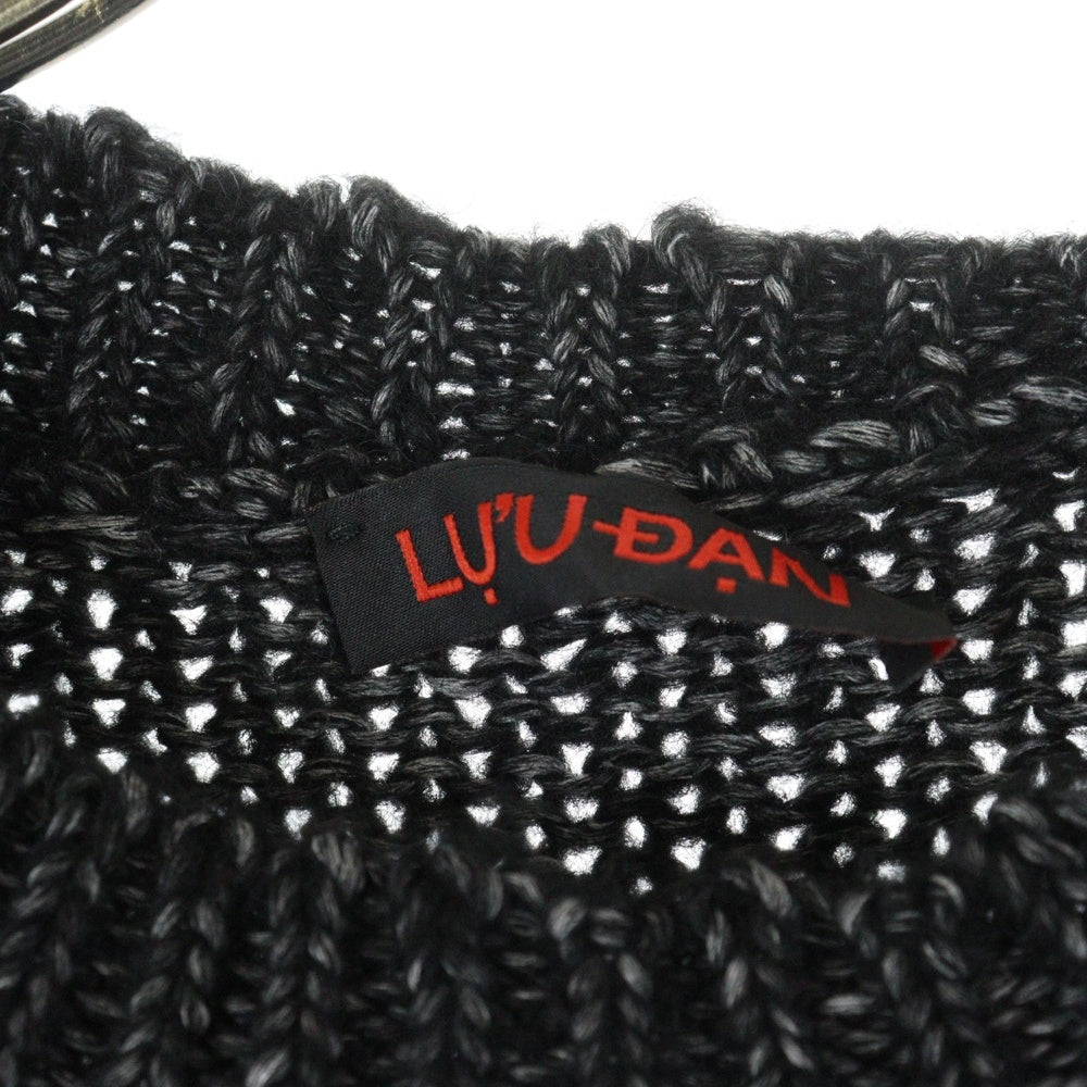LU'U DAN(ルーダン) フロントロゴ クルーネックニットベスト ブラック