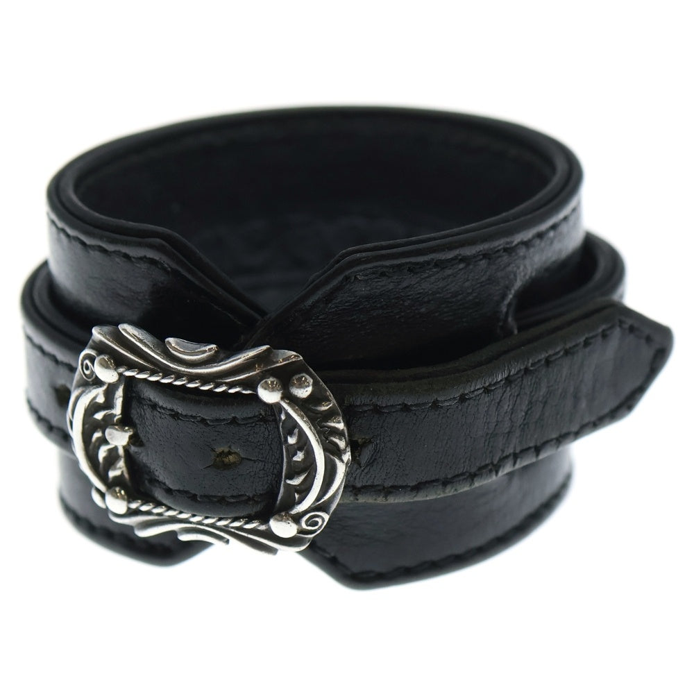 CHROME HEARTS(クロムハーツ) OLD RR TINY BUCKLE GUNSLINGER オールド タイニーバックル ガンスリンガー レザーブレスレット ブラック
