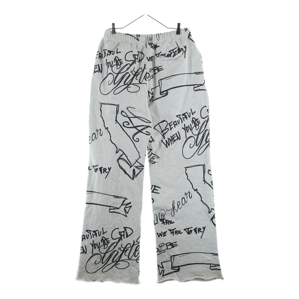 ASKYURSELF(アスクユアセルフ) SCRIBBLE ビンテージジョガー スウェットパンツ 総柄 グレー