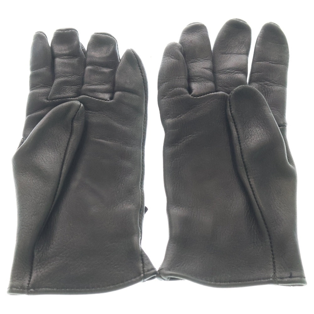 CHROME HEARTS(クロムハーツ) 3CEM CRS GLOVE セメタリークロス レザーパッチ レザーグローブ 革手袋 ブラック