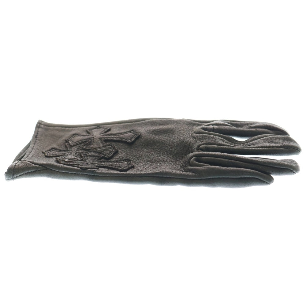 CHROME HEARTS(クロムハーツ) 3CEM CRS GLOVE セメタリークロス レザーパッチ レザーグローブ 革手袋 ブラック