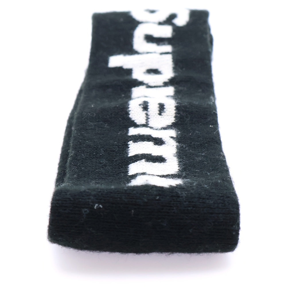 SUPREME(シュプリーム) ×NEW ERA 18AW Big Logo Headband ×ニューエラ ビッグロゴ ヘアバンド ブラック/ホワイト