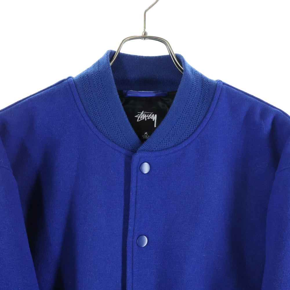 STUSSY(ステューシー) 23AW SPORT MELTON VARSITY JACKET スポーツ メルトン バーシティジャケット スタジャン ブルゾン ブルー 115736