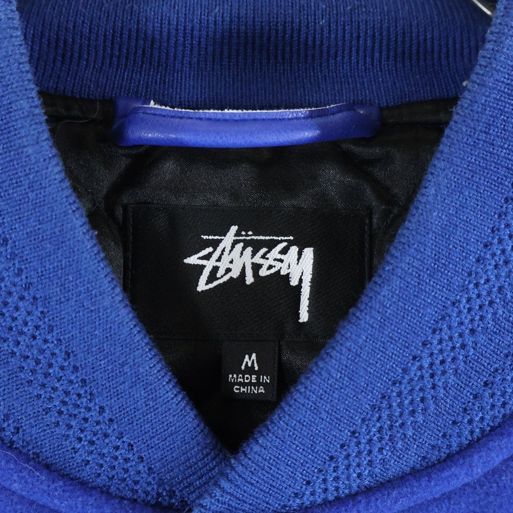 STUSSY(ステューシー) 23AW SPORT MELTON VARSITY JACKET スポーツ メルトン バーシティジャケット スタジャン ブルゾン ブルー 115736