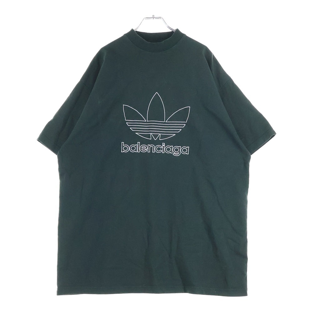 BALENCIAGA(バレンシアガ) 23SS ×adidas ×アディダス トレフォイルロゴ オーバーサイズTシャツ クルーネック半袖Tシャツカットソー グリーン 723976 TNVN8