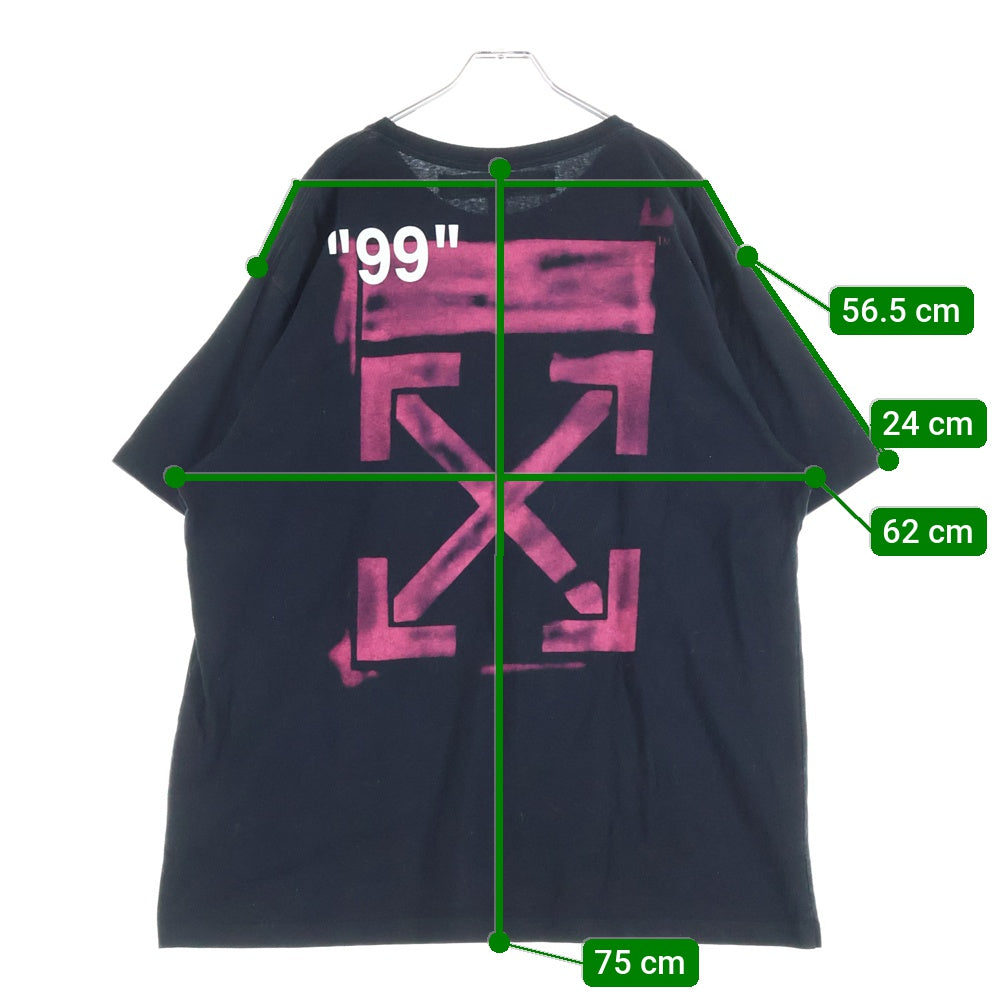 OFF-WHITE(オフホワイト) 19SS Stencil T-Shirt OMAA038R19185015 ステンシル クルーネック半袖Tシャツカットソー ブラック OMAA038R19185015