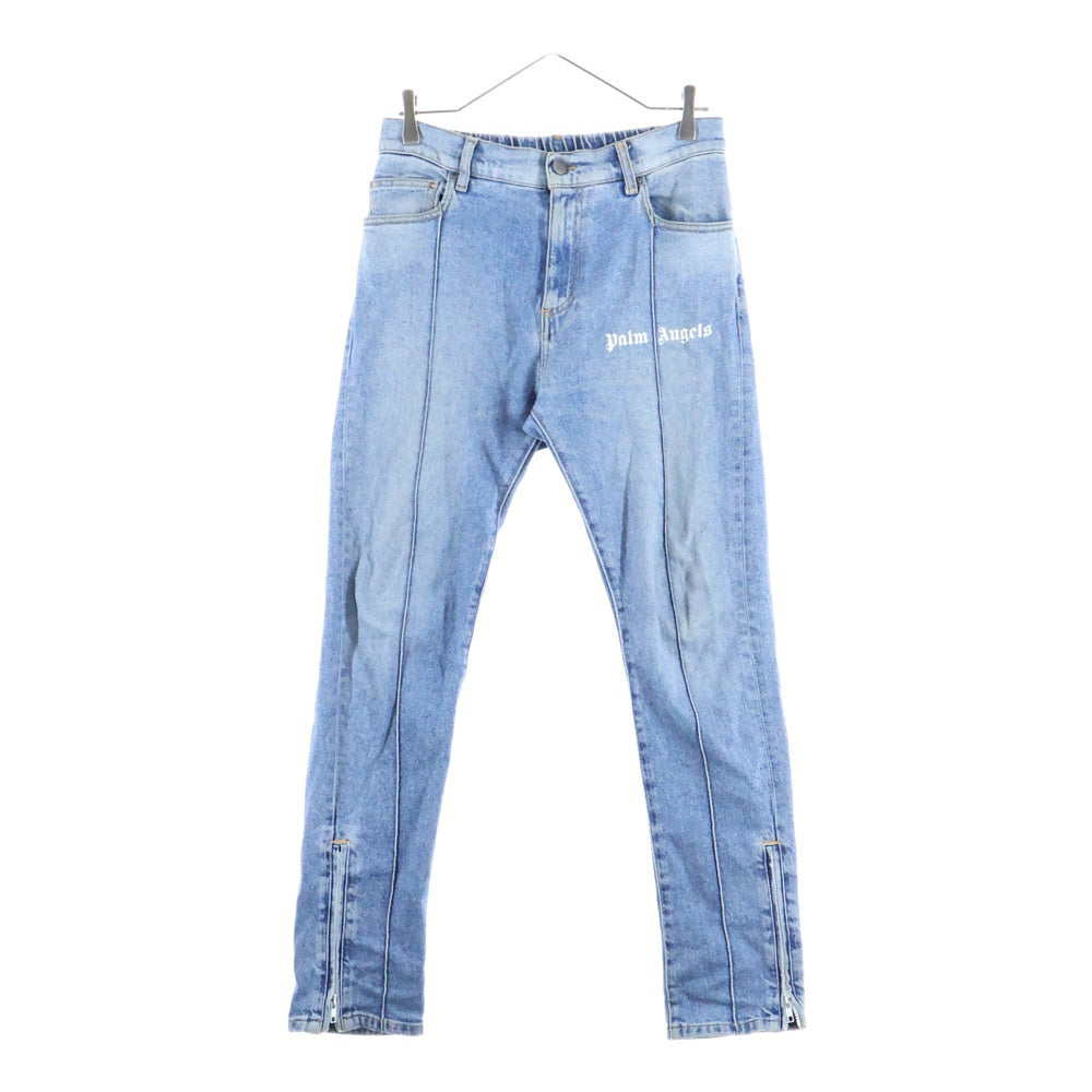 Palm Angels(パームエンジェルス) 18AW Straight Denim Pants PMYA009F18415005 フロントロゴ 裾ジップ ストレートデニムパンツ インディゴ