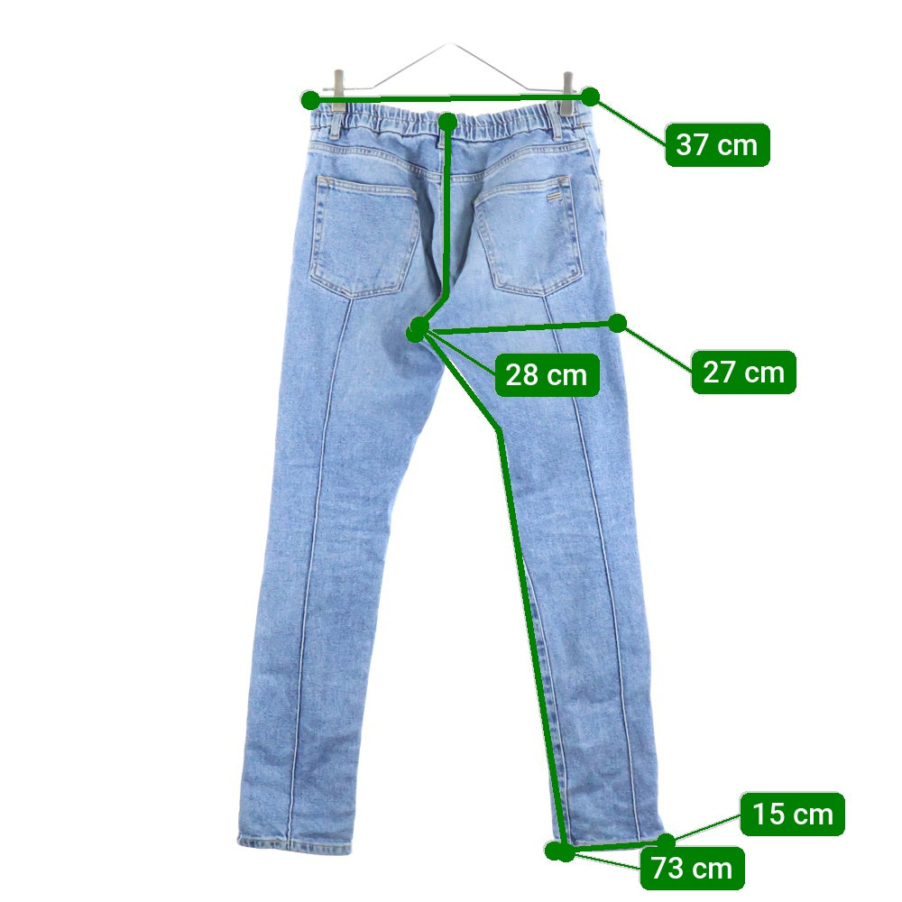 Palm Angels(パームエンジェルス) 18AW Straight Denim Pants PMYA009F18415005 フロントロゴ 裾ジップ ストレートデニムパンツ インディゴ