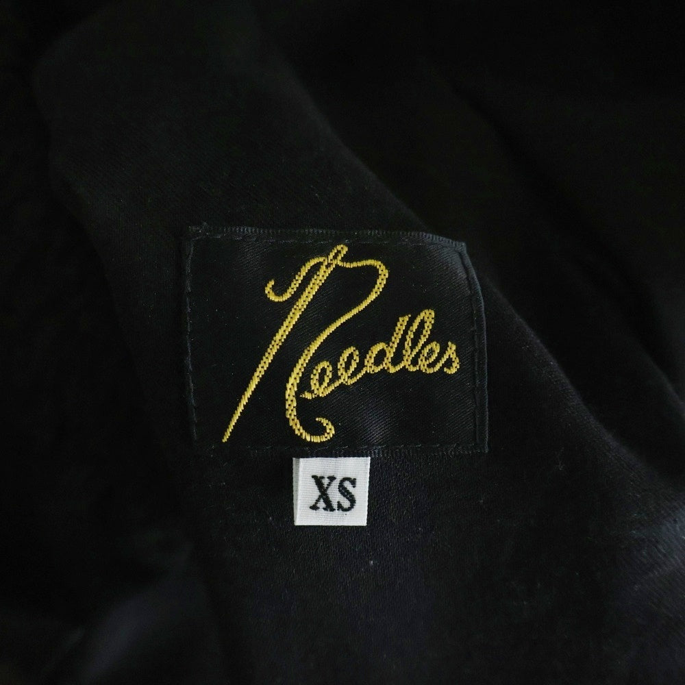 Needles(ニードルス) TRACK PANTS RW260 フロントロゴ刺繍 トラックパンツ ブラック
