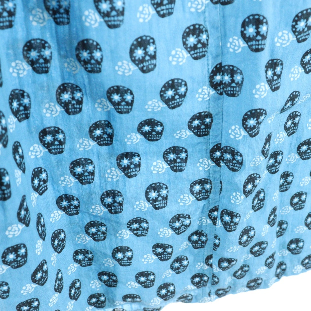 BINDU(ビンドゥ) スカル 総柄 ノースリーブワンピース ブルー レディース BM-720071E