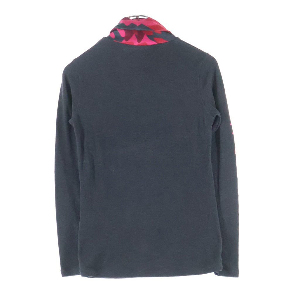 MARK&LONA(マークアンドロナ) フロントワンポイントスカル ハイネック モックネック 長袖Tシャツカットソー グレー レディース MLW-OC-AU05