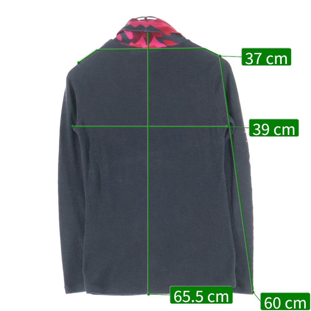 MARK&LONA(マークアンドロナ) フロントワンポイントスカル ハイネック モックネック 長袖Tシャツカットソー グレー レディース MLW-OC-AU05