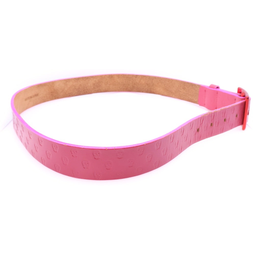 MARK&LONA(マークアンドロナ) SCULL BELT スカル総柄 ベルト ピンク レディース