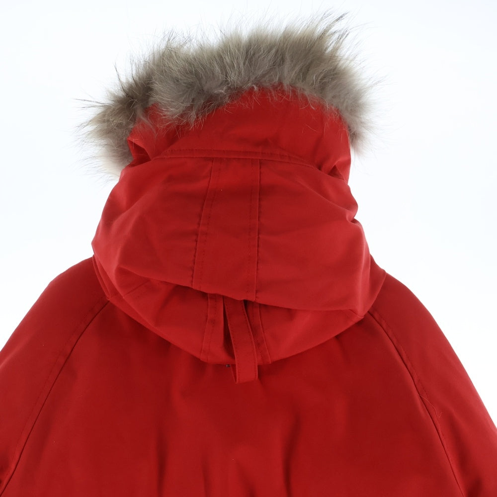 CANADA GOOSE(カナダグース) CHILLIWACK BOMBER 7950LA ロゴワッペン チリワックボンバー ジップアップ ファー フーディー ダウンジャケット レッド