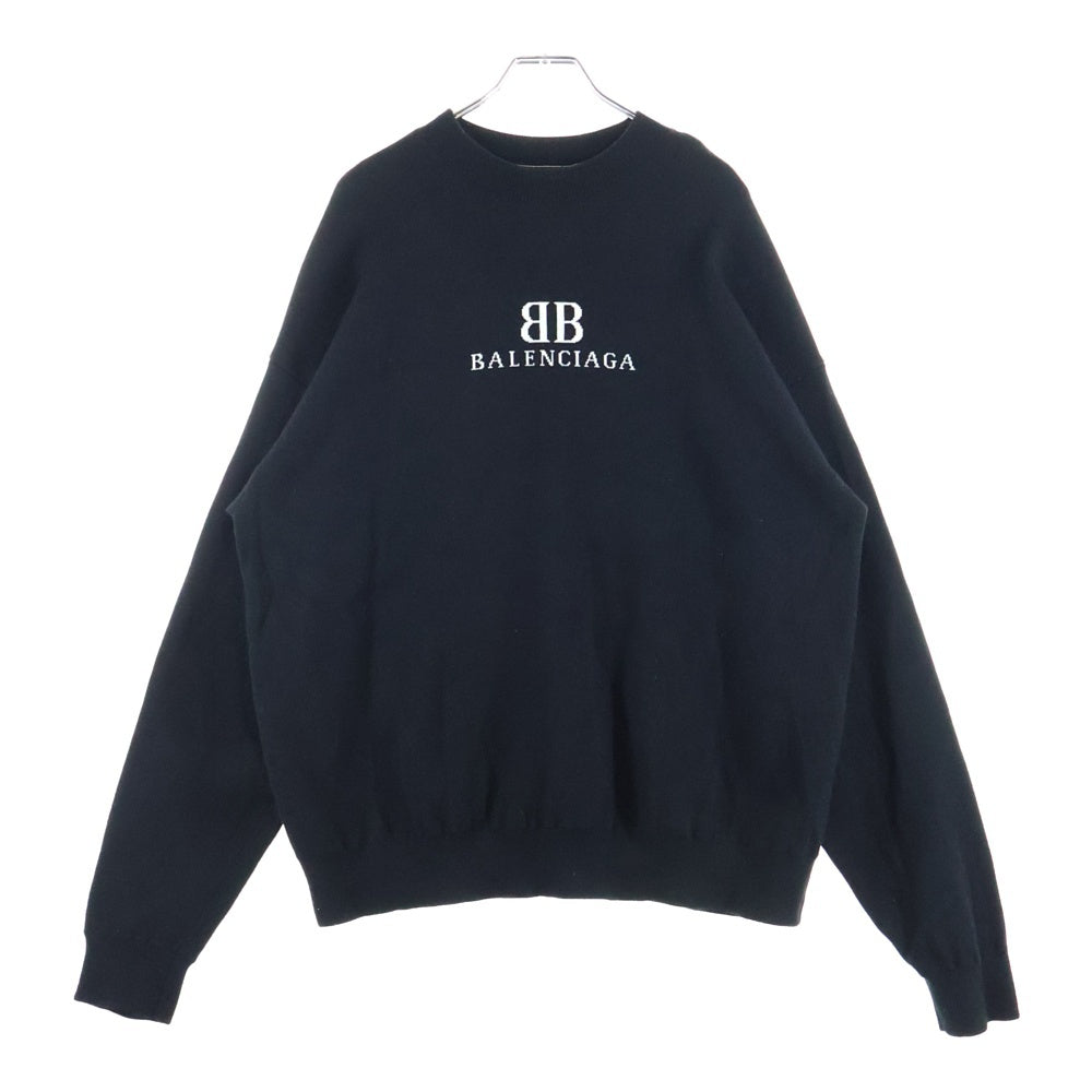 BALENCIAGA(バレンシアガ) BB LOGO KNIT 818420 BBロゴクルーネック