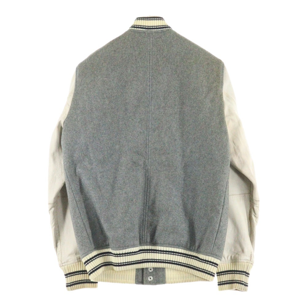 DIESEL(ディーゼル) フロントロゴワッペン刺繍 スタジアムジャケット スタジャン グレー