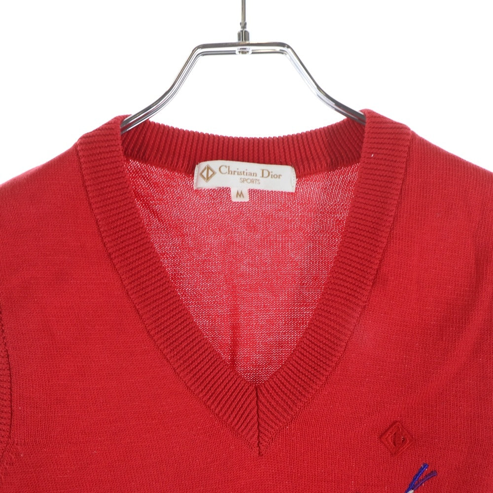 Christian Dior SPORTS(クリスチャンディオールスポーツ) 90s VINTAGE ロゴ ニットベスト レディース レッド