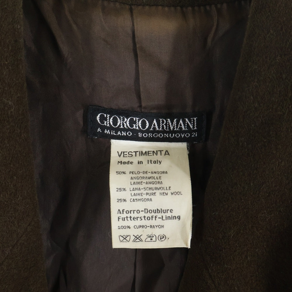 GIORGIO ARMANI(ジョルジオアルマーニ) 90s VINTAGE アンゴラ ウール 1B テーラードジャケット ブラウン レディース