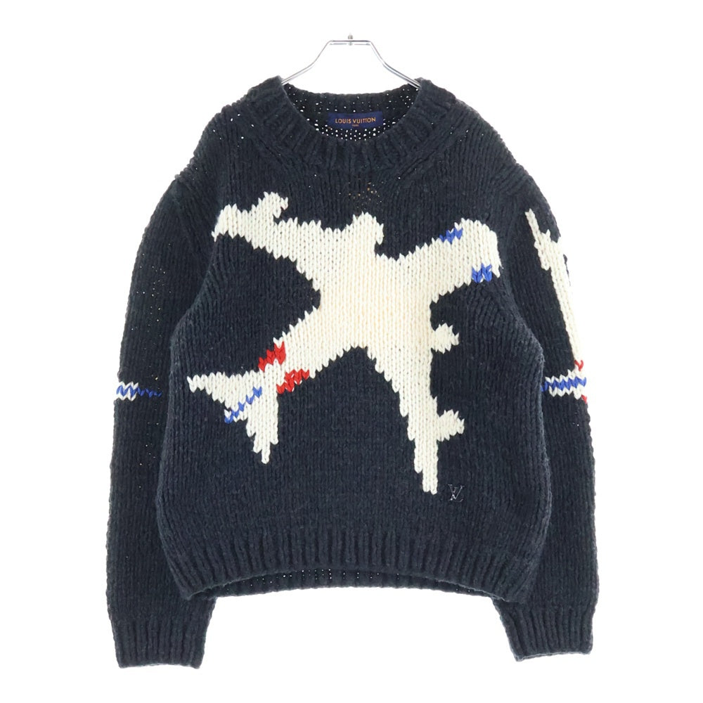 LOUIS VUITTON(ルイヴィトン) 21AW LVプレイン クルーネックニット セーター ブラック RM212 TPA HLN96W