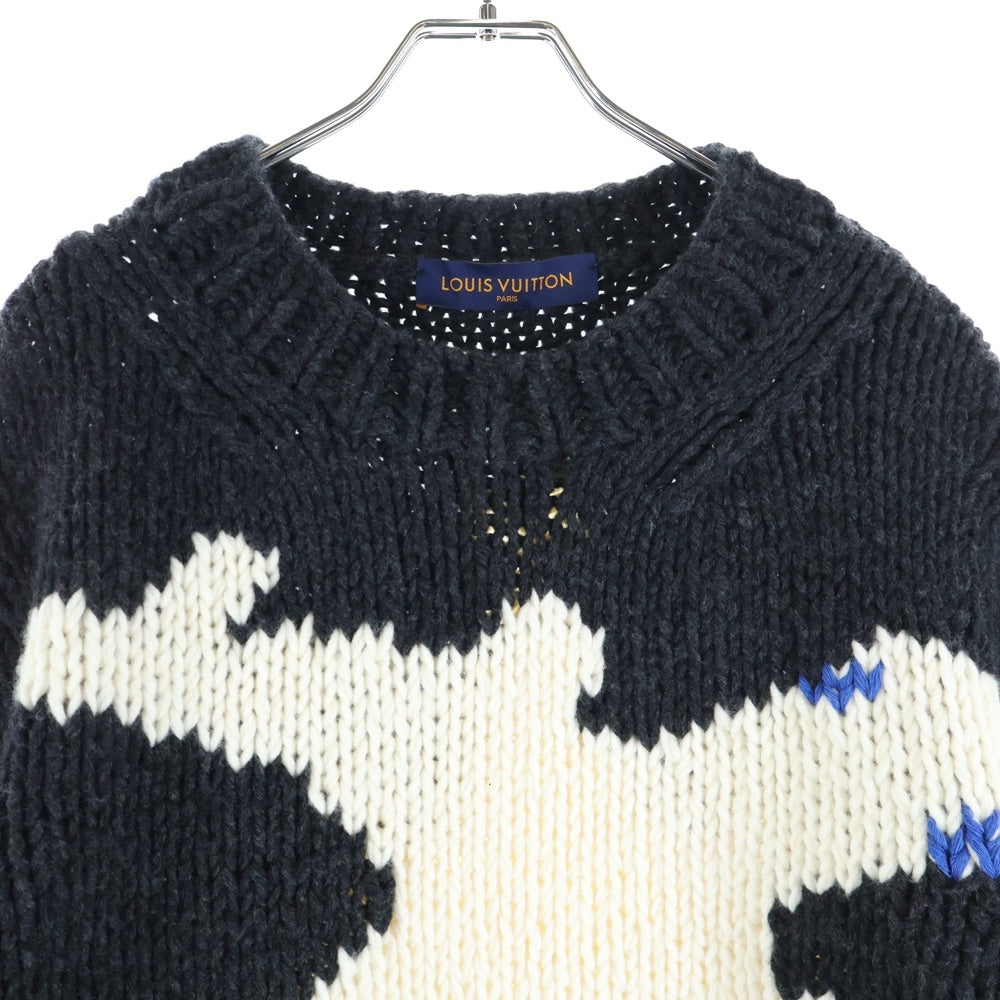 LOUIS VUITTON(ルイヴィトン) 21AW LVプレイン クルーネックニット セーター ブラック RM212 TPA HLN96W