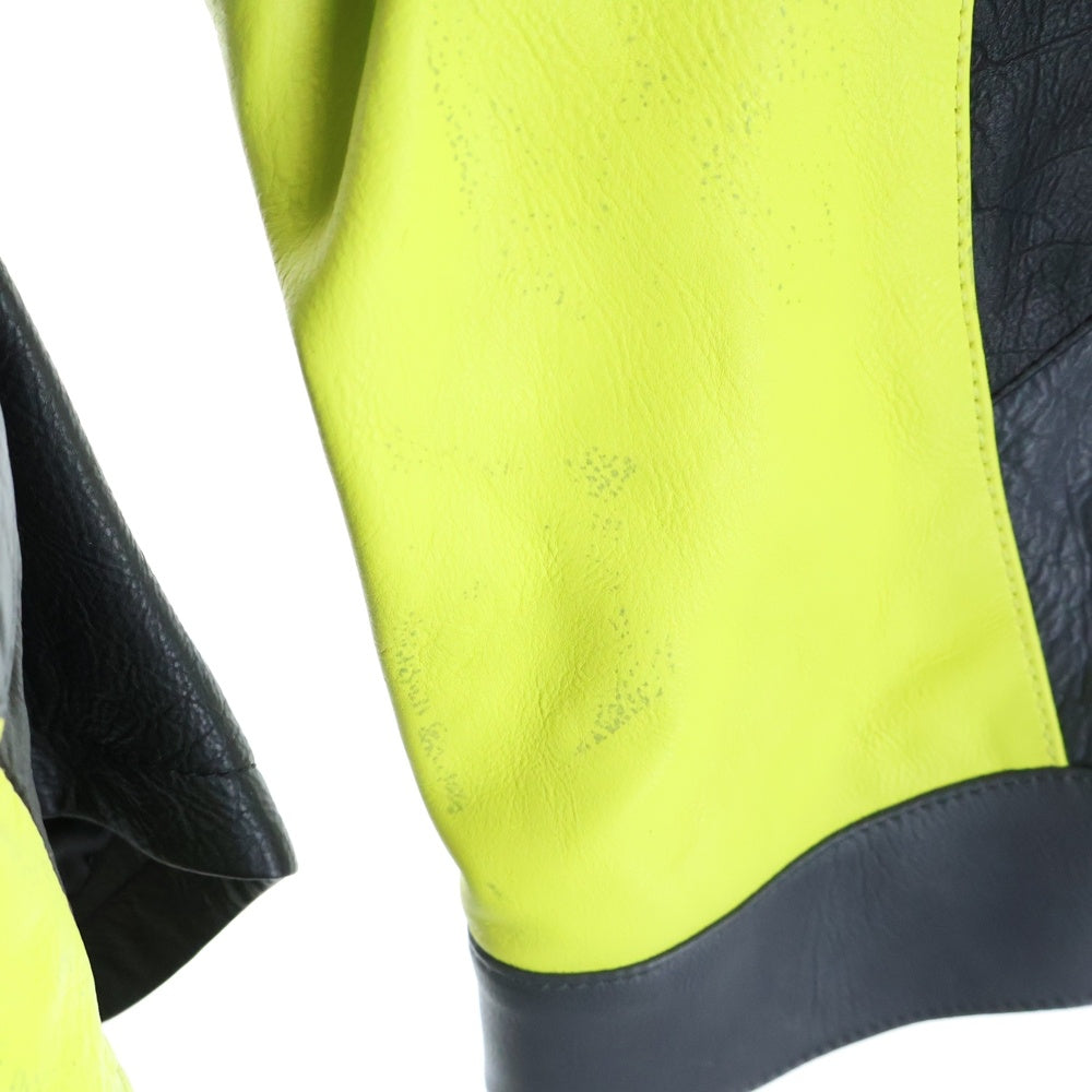 LOUIS VUITTON(ルイヴィトン) 22AW Disorted Motocycle Leather Jacket モーターサイクル レザージャケット ブラック/イエロー H0L65EZL0