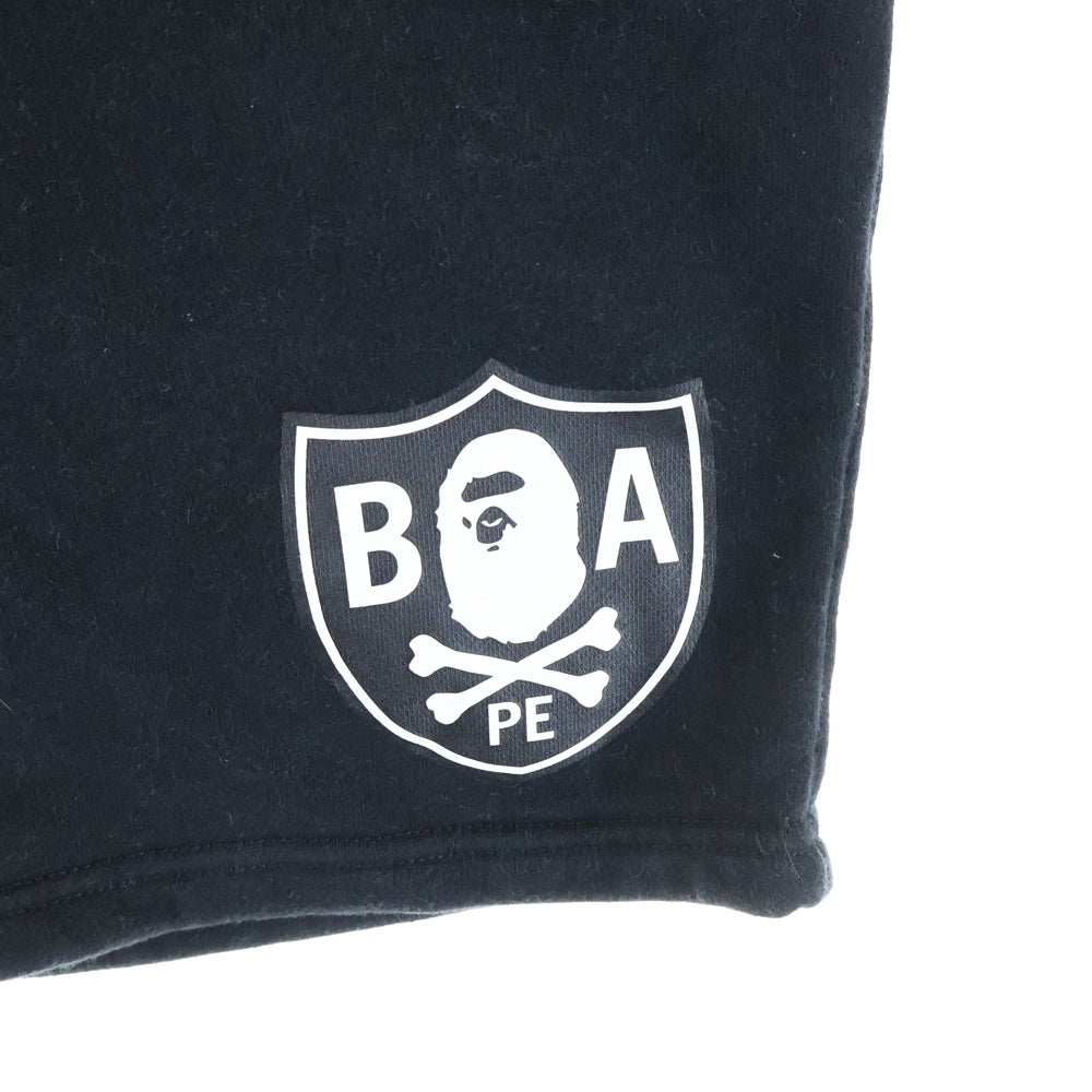 A BATHING APE(アベイシングエイプ) フロントロゴプリントハーフパンツ ショーツ ブラック 004SPI201001M