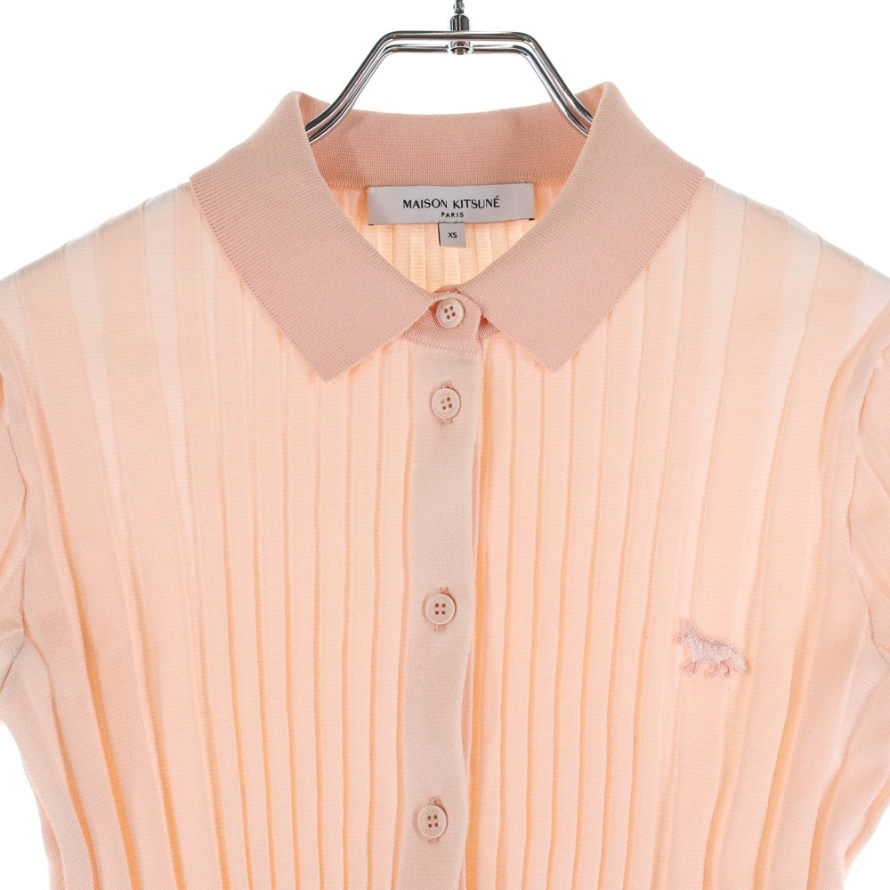 MAISON KITSUNE(メゾンキツネ) 22AW BABY FOX PATCH BOXY CARDIGAN OW00504KT1121 ベイビーフォックスパッチ ボクシーカーディガン ピンク レディース