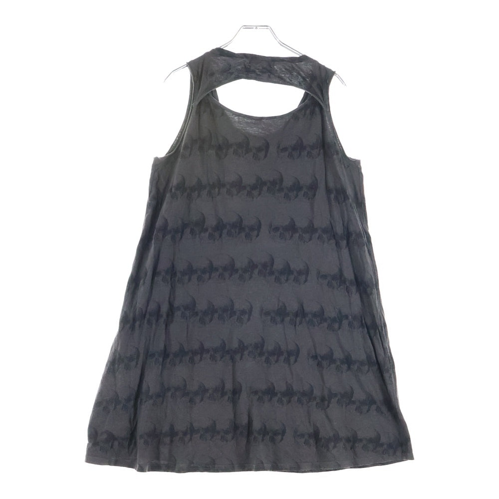 HYSTERIC GLAMOUR(ヒステリックグラマー) 総柄スカルデザイン ノースリーブワンピース グレー レディース 2C0-3470