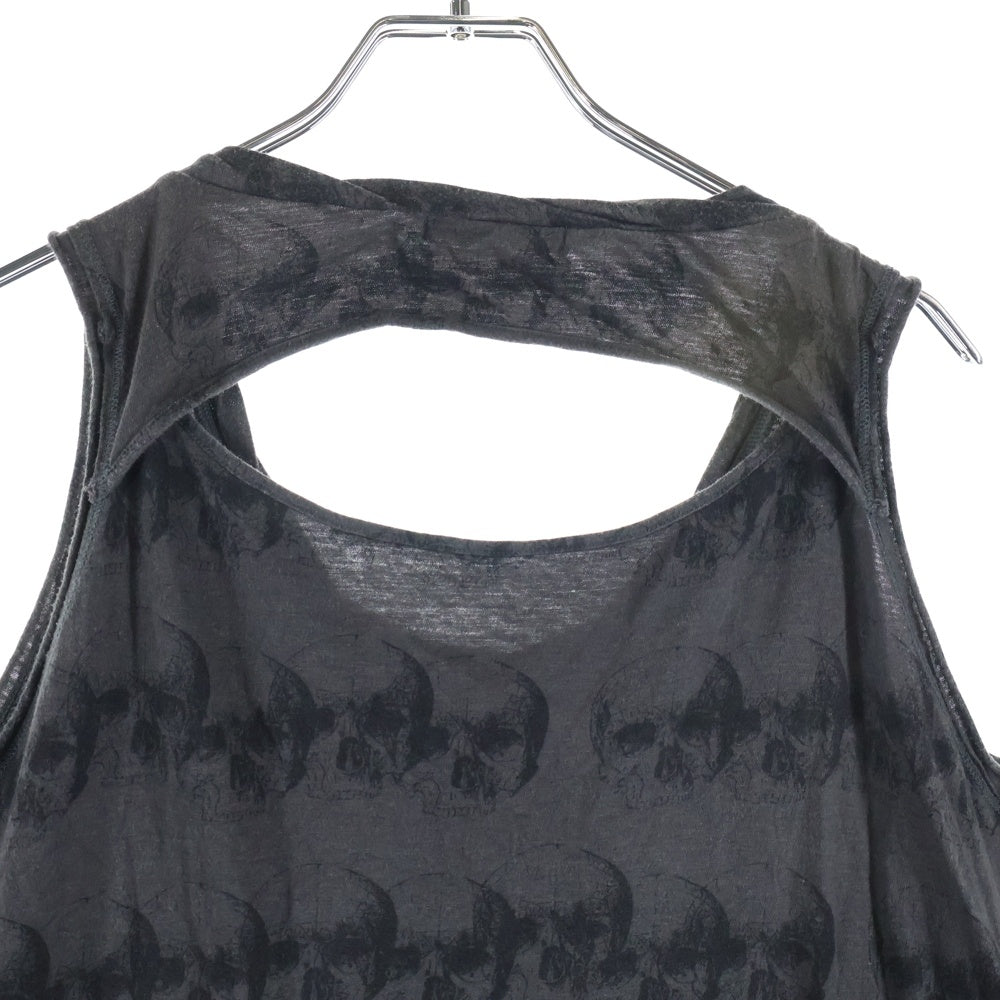 HYSTERIC GLAMOUR(ヒステリックグラマー) 総柄スカルデザイン ノースリーブワンピース グレー レディース 2C0-3470