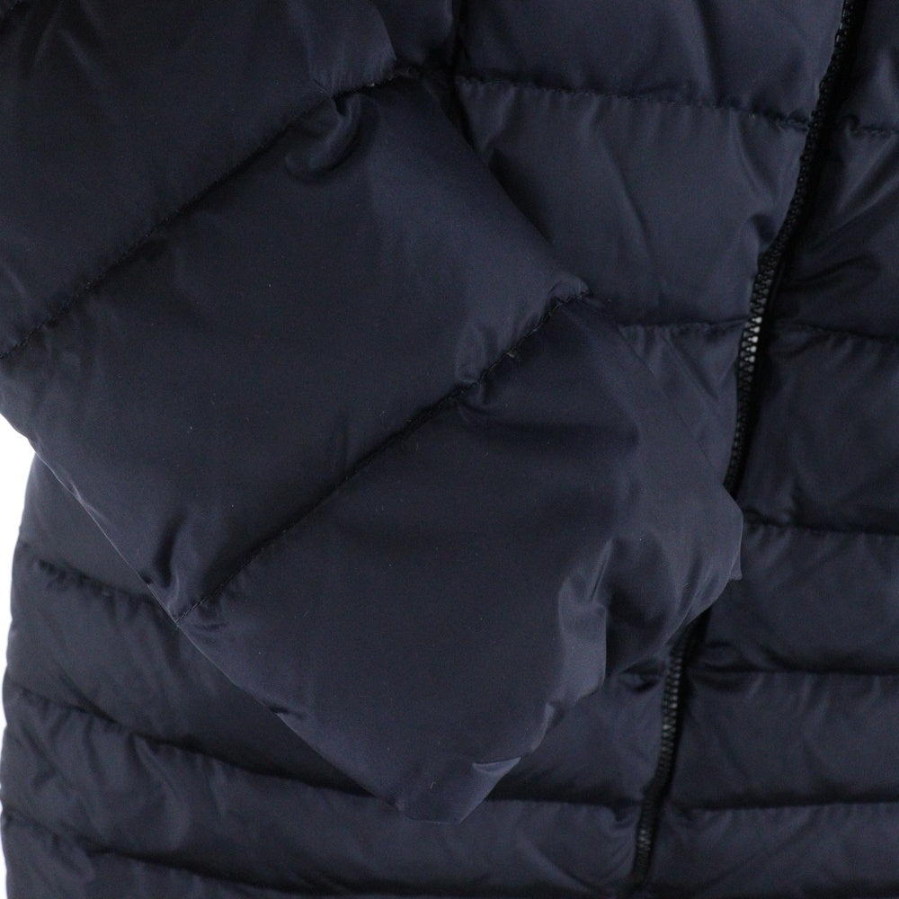 MONCLER(モンクレール) 15AW FLAMMETTE A20934993105 54155 フラメッテ ワッペンロゴ フーデッド ジップアップ ダウン ロング ジャケット コート ネイビー レディース